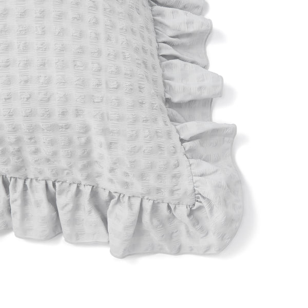 フリルチェック 寝具カバーセット ダブル グレー