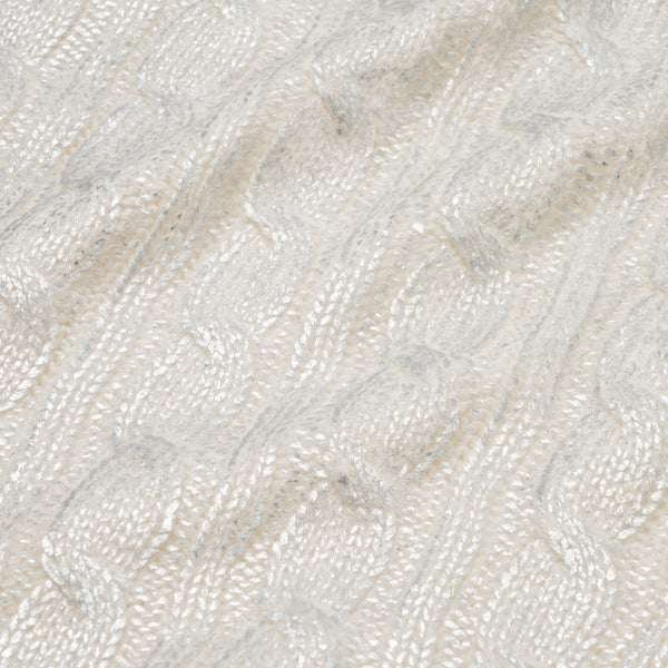 シャイニーケーブルニットスロー（ひざ掛け） 1400×1000 アイボリー