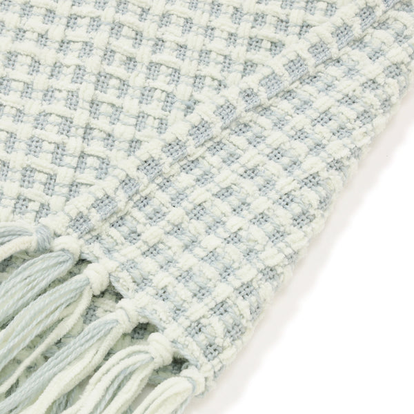 ソフトシェニールスロー 1700×1300 ライトグリーン×ライトブルー