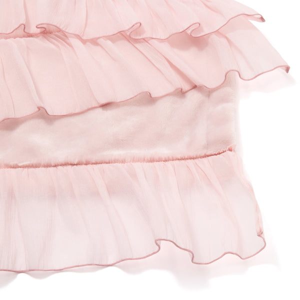 なめらか フリル スロー（ひざ掛け） 1700×1300 ピンク