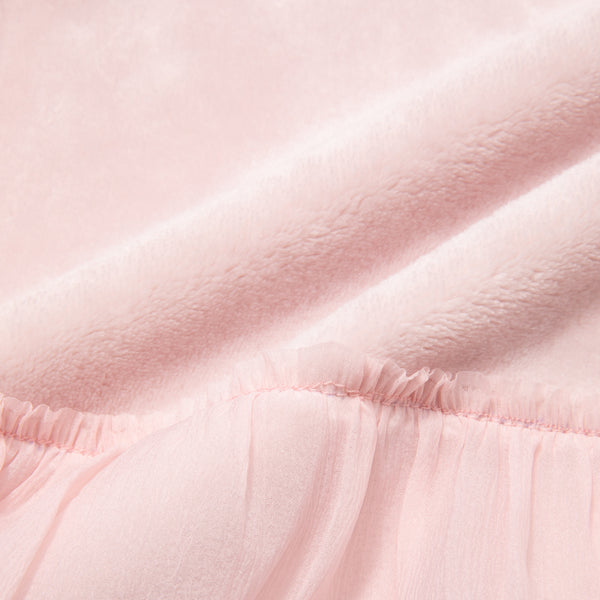 なめらか フリル スロー（ひざ掛け） 1700×1300 ピンク