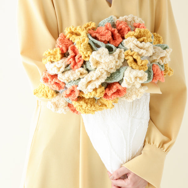 フラワーブーケ スロー（ひざ掛け） Φ900 オレンジ