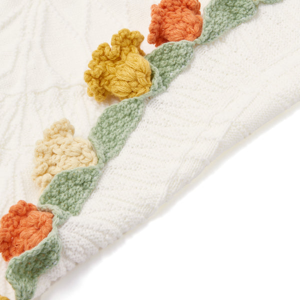 フラワーブーケ スロー（ひざ掛け） Φ900 オレンジ