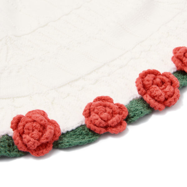 フラワーブーケスロー（ひざ掛け） Φ900 レッド