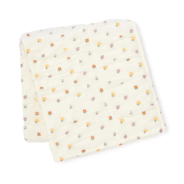 チュールエンブロイダリー スロー（ひざ掛け） 1400×1000 アイボリー