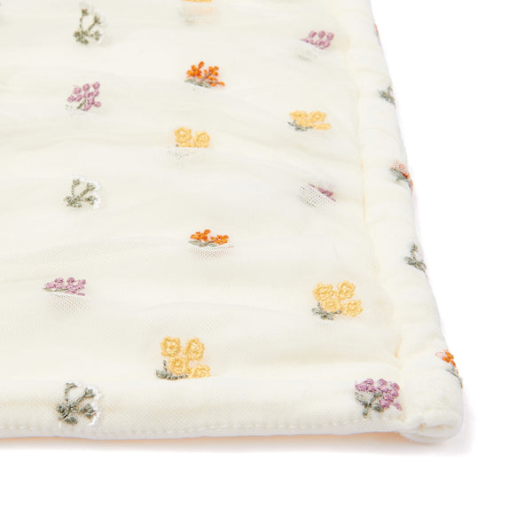 チュールエンブロイダリー スロー（ひざ掛け） 1400×1000 アイボリー