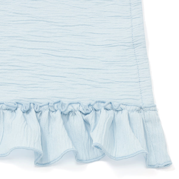 フリルチェックポータブルスロー 1400×1000 ブルー