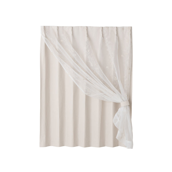 イリス×フローラ ダブルカーテン H1350×W1000 ライトベージュ