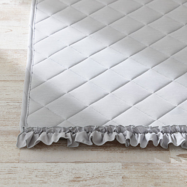 【オンラインショップ限定】ひんやり キルトラグ フリル S 1400×1000 ライトグレー