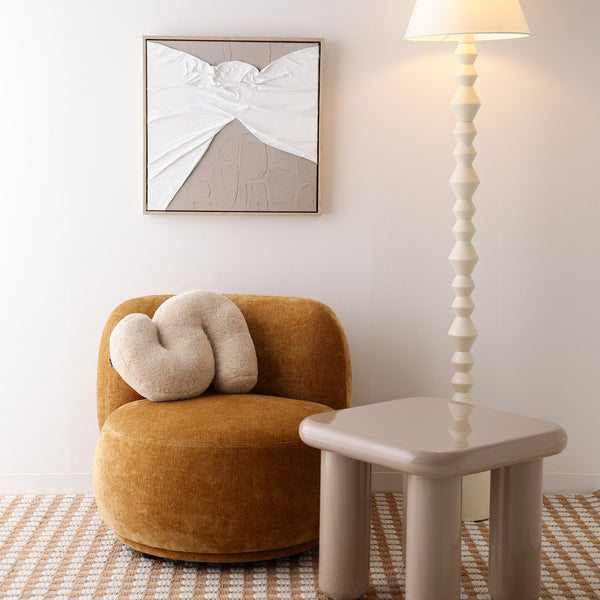 ウールミックス チェッカー ラグ M 2000×1400 ホワイト×ベージュ