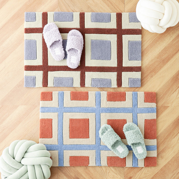 ジオメトリー マット 800×500 オレンジ×ブルー