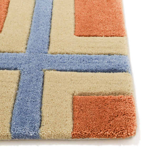 ジオメトリー マット 800×500 オレンジ×ブルー