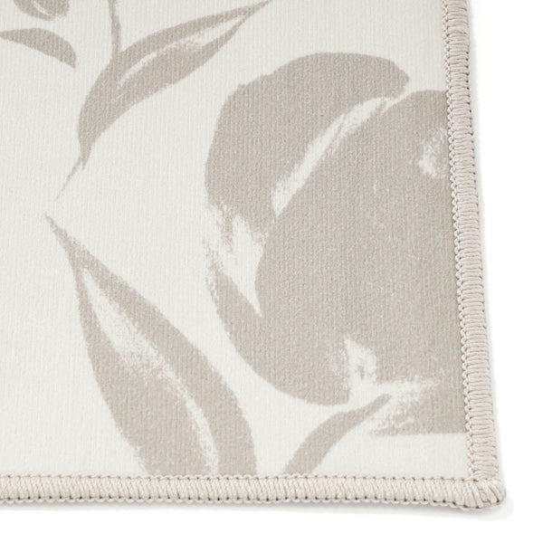 プリント キッチンマット フラワー M ベージュ