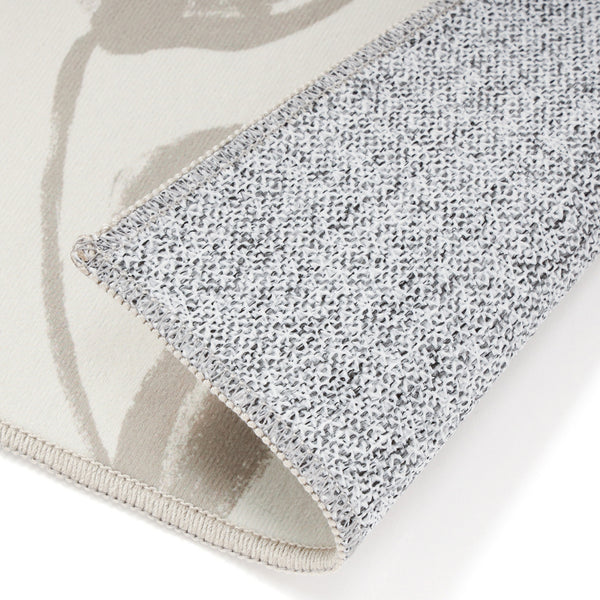 プリント キッチンマット フラワー M ベージュ