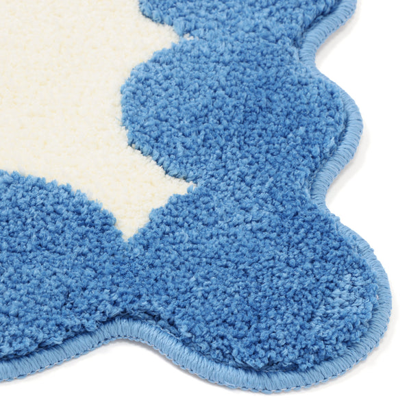 ドットフレーム マット 830×520 アイボリー×ライトブルー