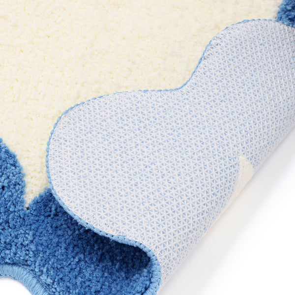 ドットフレーム マット 830×520 アイボリー×ライトブルー