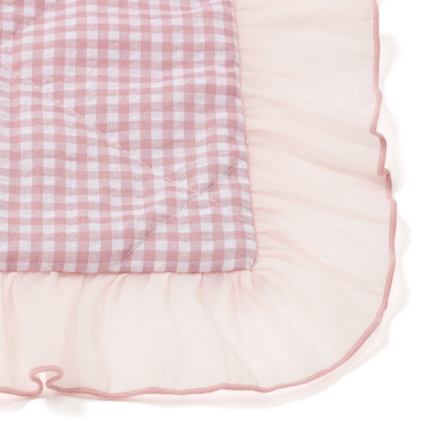 チェックフリル レジャーシート 1400×1000 ピンク