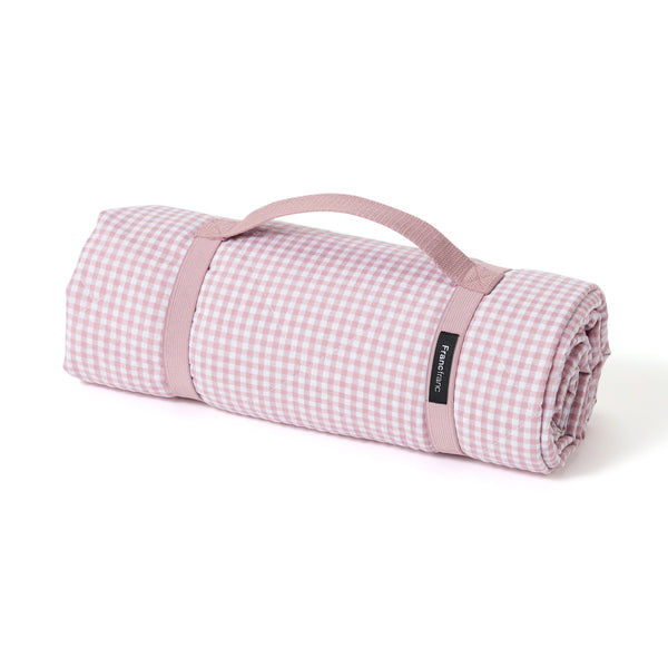 チェックフリル レジャーシート 1400×1000 ピンク