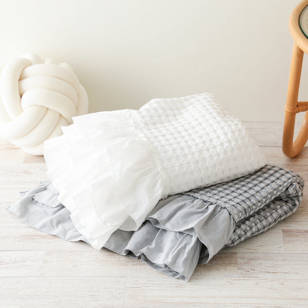 なめらか ワッフルケット シングル グレー