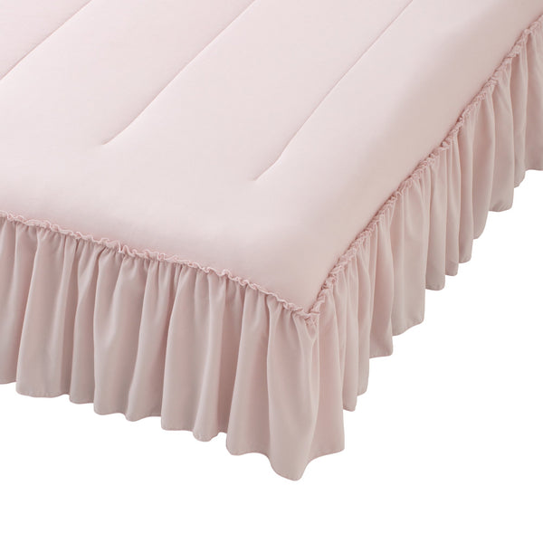 ふわろ冷感ベッドパッド フリル シングル ピンク