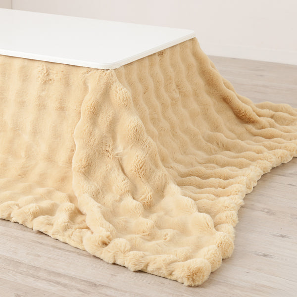 【オンラインショップ限定】ポコモコファー こたつブランケット 2400×1900 イエロー