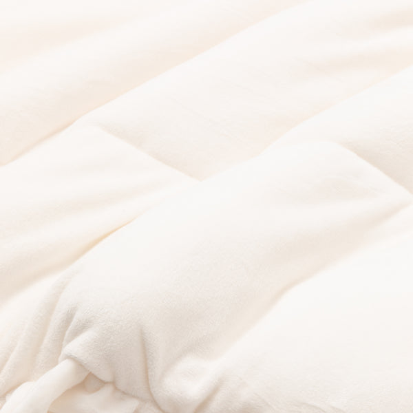 WARMY アルガンオイル加工 フリル 掛けふとん シングル ホワイト