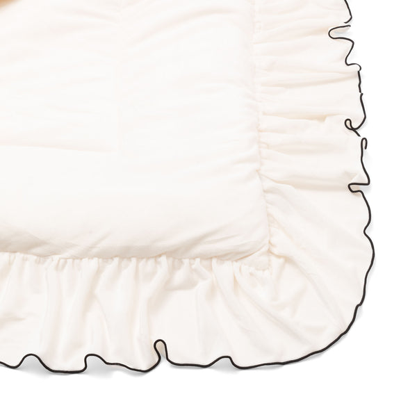 WARMY アルガンオイル加工 フリル 掛けふとん セミダブル ホワイト