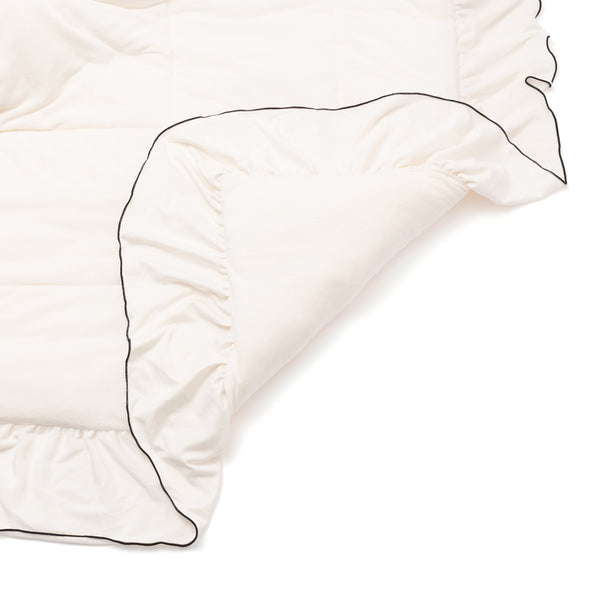 WARMY アルガンオイル加工 フリル 掛けふとん セミダブル ホワイト