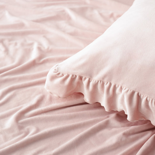 WARMY アルガンオイル加工 フリル 掛けふとん シングル ピンク