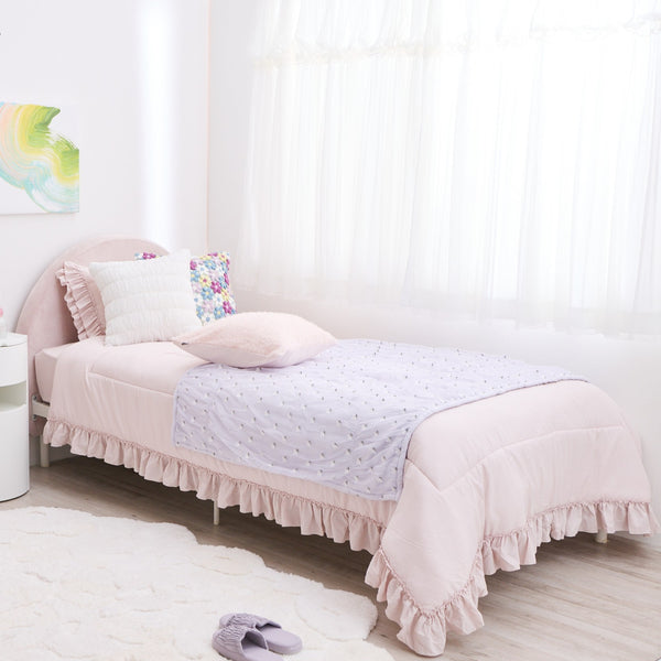 かんたん寝具セット フリル シングル ピンク