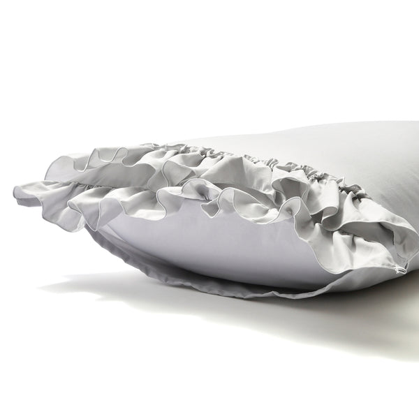 オンラインショップ限定】かんたん寝具セット フリル ダブル グレー