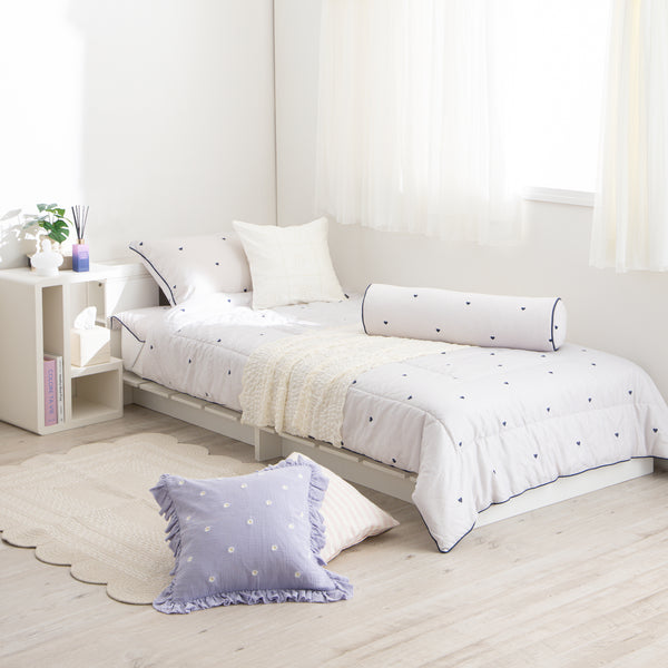 【2026年モデル】ふわろ 冷感肌掛けふとん ハート ダブル ピンク×ネイビー