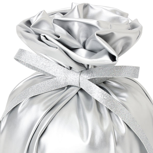 デコラティブ バッグ クッション シルバー×シルバー