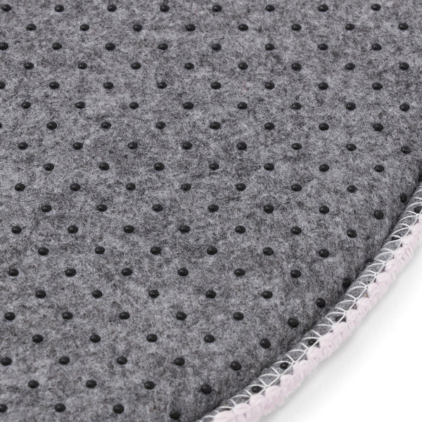 スカラップフレーム チェアパッド φ360 ライトパープル×アイボリー