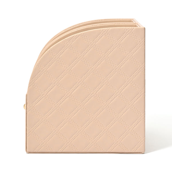 チェック ステッチ デスクオーガナイザー L ベージュ