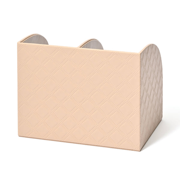 チェック ステッチ デスクオーガナイザー L ベージュ