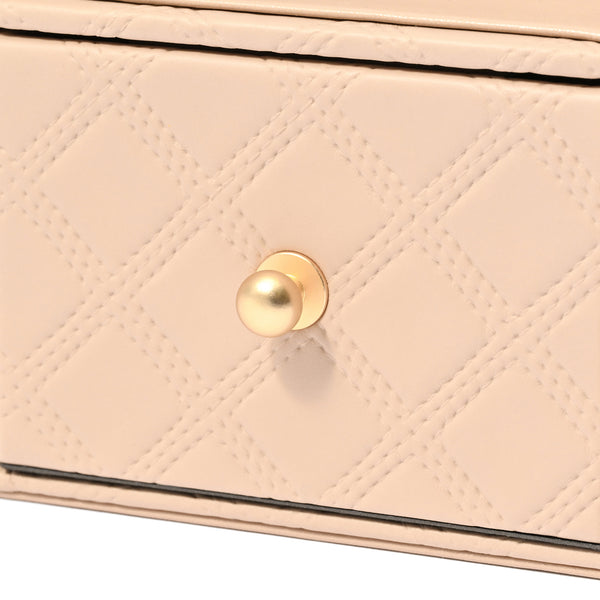 チェック ステッチ デスクオーガナイザー L ベージュ