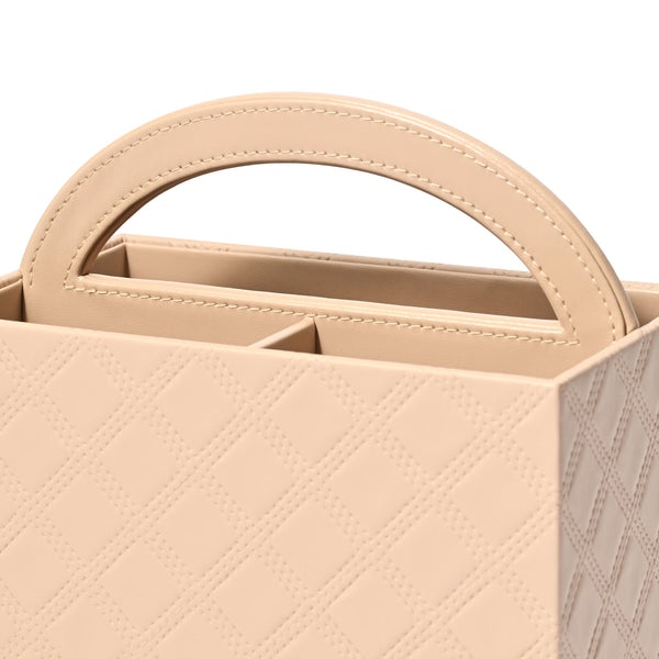 チェック ステッチ デスクオーガナイザー M ベージュ