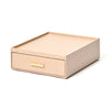 チェック ステッチ ステーショナリーボックス L ベージュ