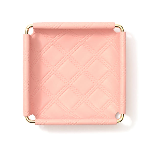 チェック ステッチ トレイ S ピンク
