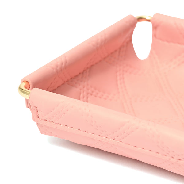 チェック ステッチ トレイ S ピンク