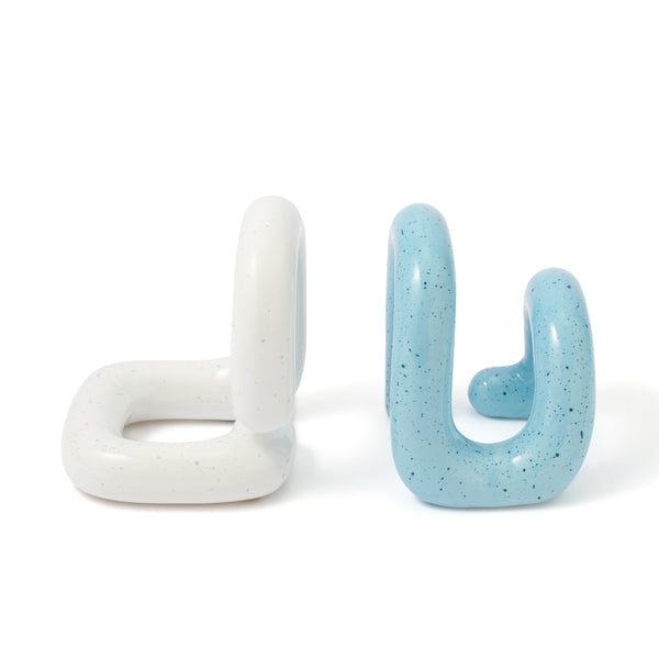 セラミック ブックエンド バイカラー 2個セット ブルー