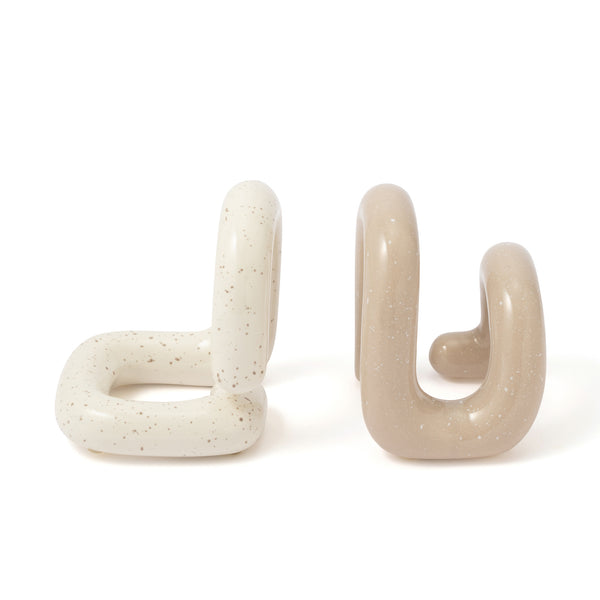 セラミック ブックエンド バイカラー 2個セット ベージュ