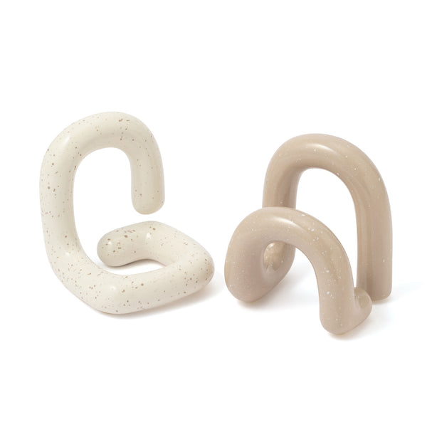 セラミック ブックエンド バイカラー 2個セット ベージュ