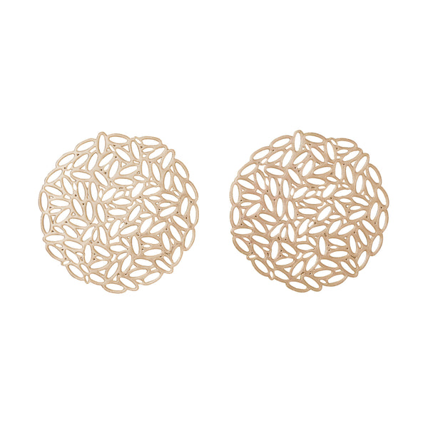 リーフ コースター 2個セット ゴールド