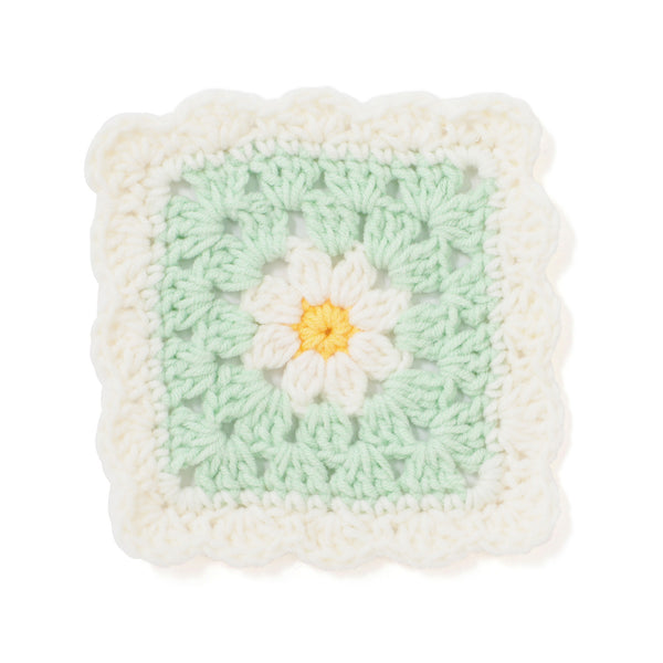 クロシェ フラワーコースター グリーン