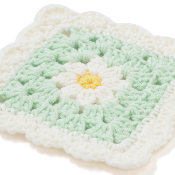 クロシェ フラワーコースター グリーン