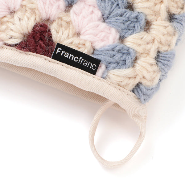 クロシェ ミトン ブルー