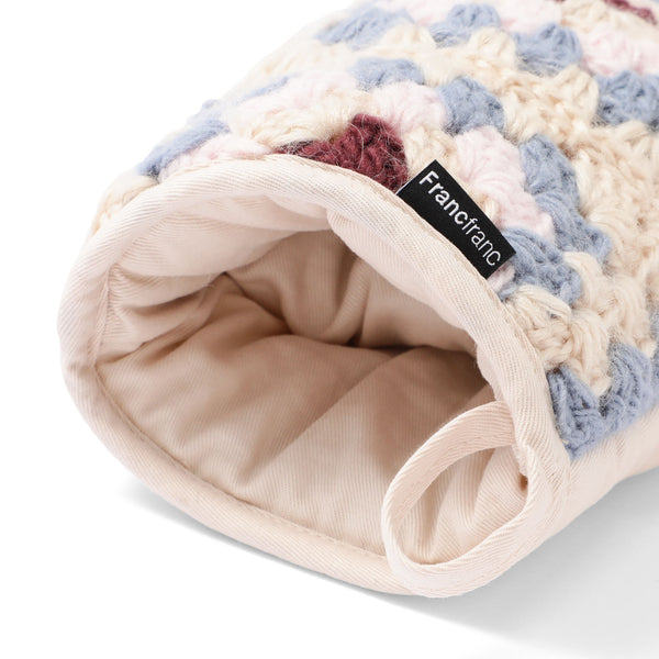 クロシェ ミトン ブルー