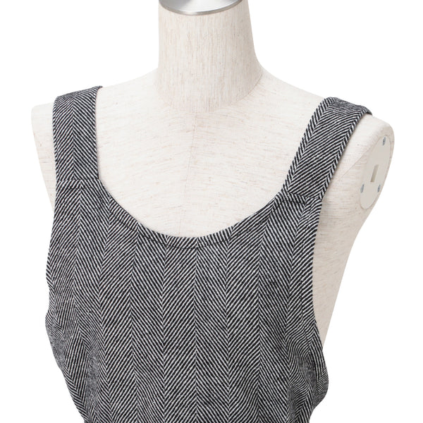 ヘリンボーン フルエプロン ブラック